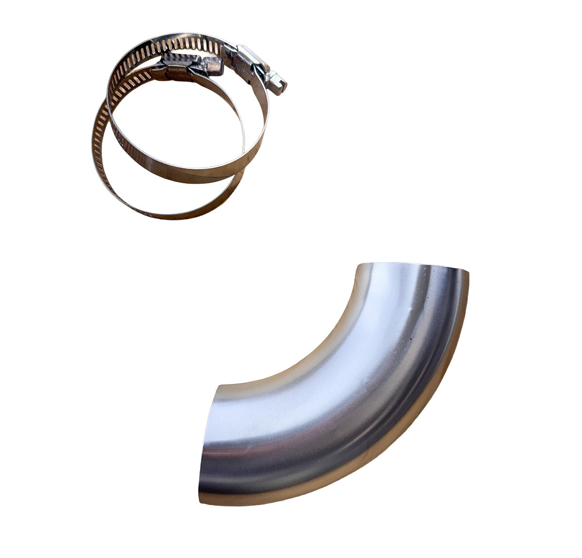 5" / 45 Degree Curved Stainless Steel Heat Shields, photo 1 of 12