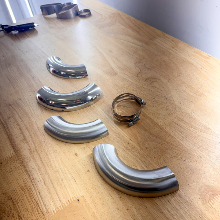 5" / 45 Degree Curved Stainless Steel Heat Shields