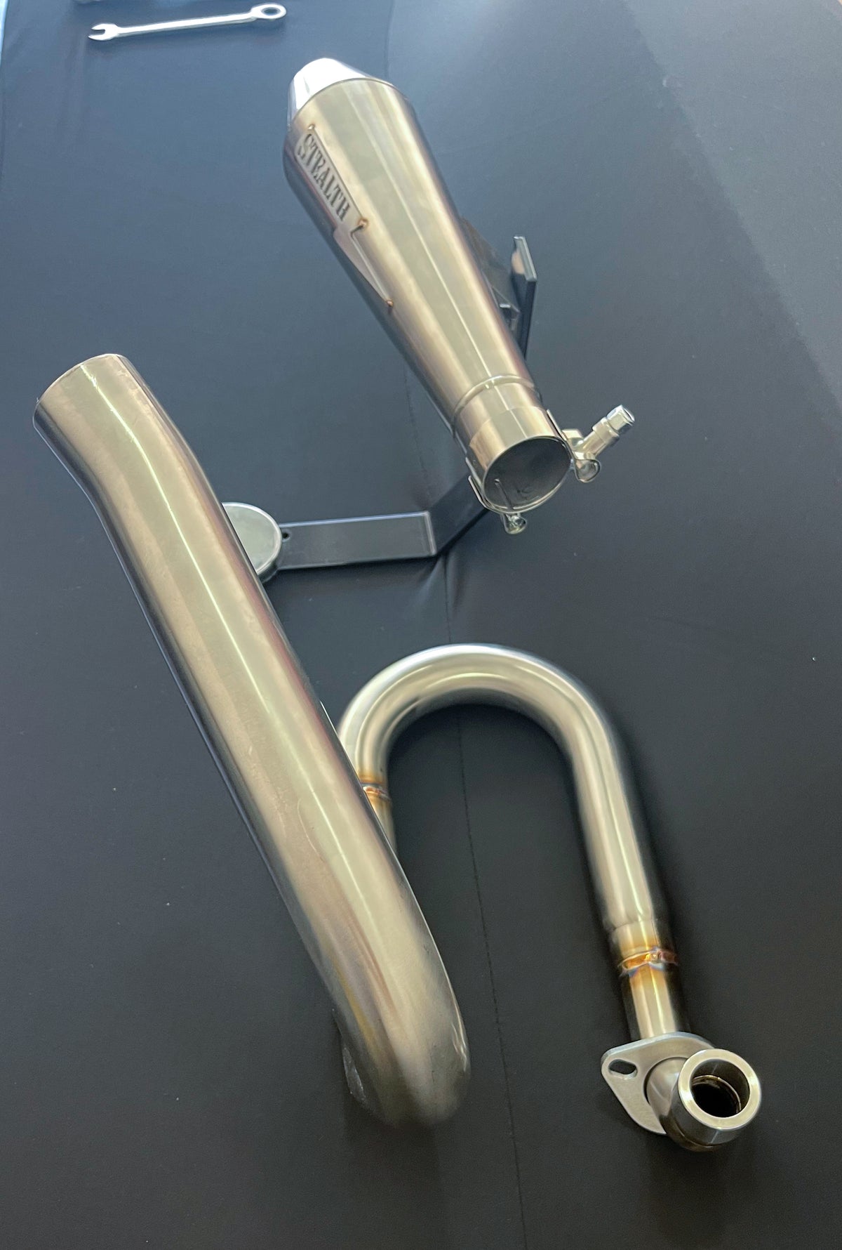 Stealth x Kruesi Originals stainless exhaust header – precision TIG welded for Honda Monkey, photo 8 of 12