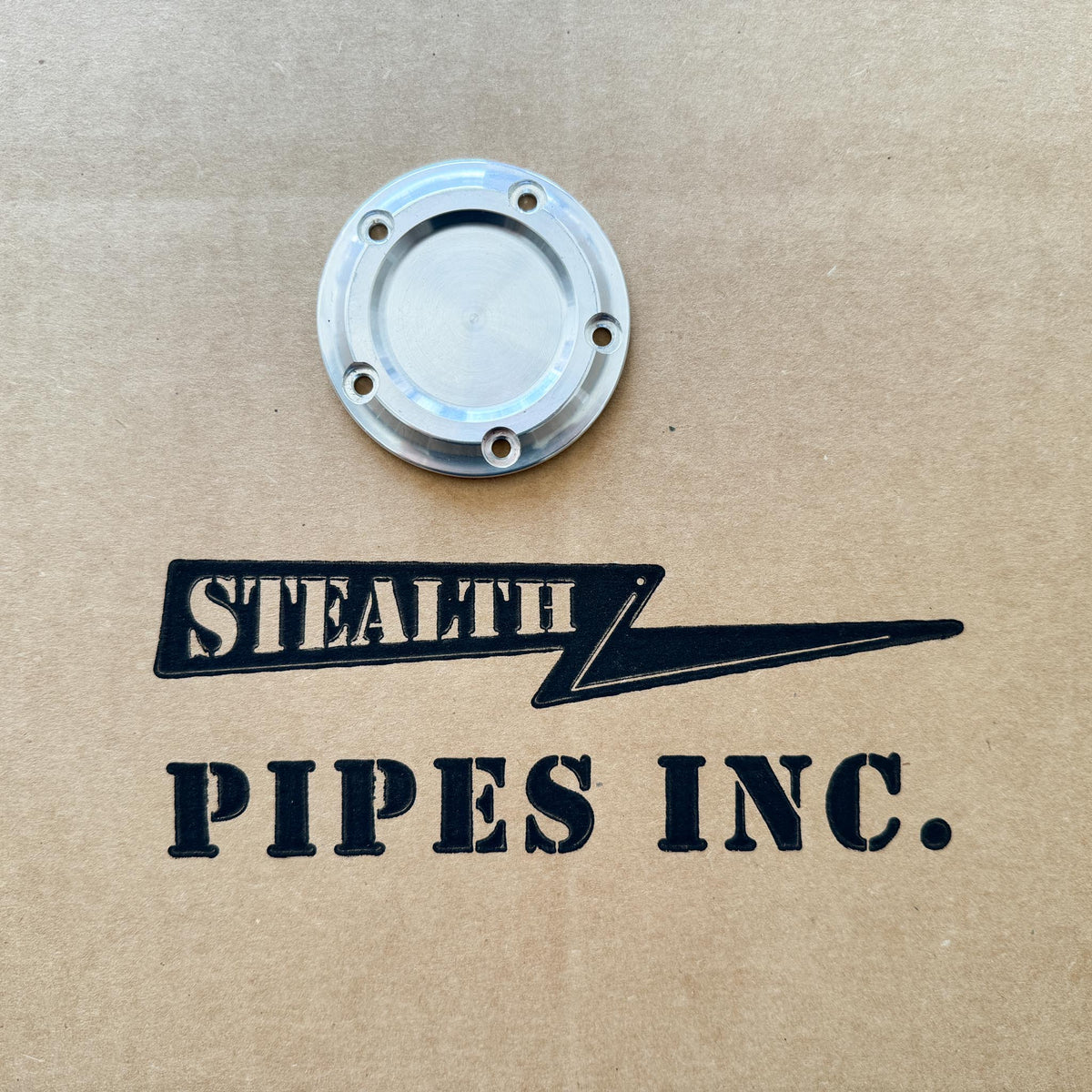 Stealth Pipes Twin Cam Points Cover – raw machined aluminum cover for Harley Twin Cam engines, photo 3 of 4