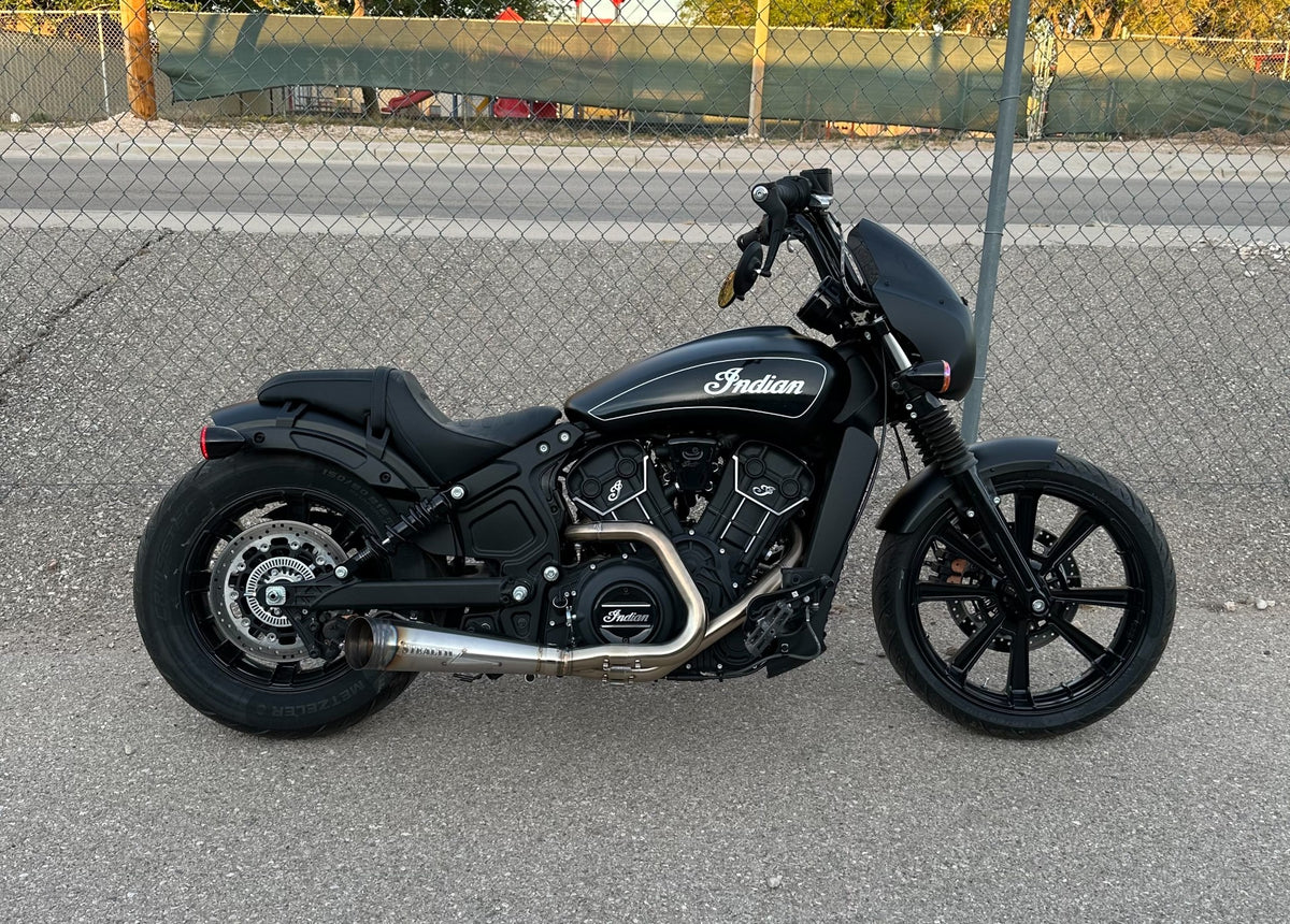 2015–2025 Indian Scout fitted with Stealth Pipes exhaust system – American-made performance upgrade, photo 12 of 21