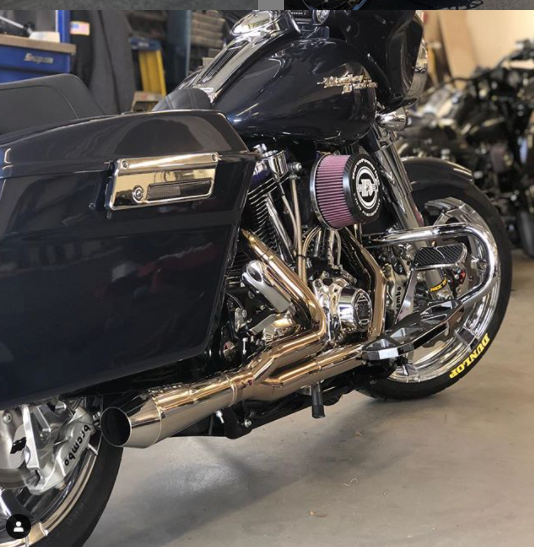 1996–2016 Harley Short Bagger with Stealth Pipes exhaust system installed – stainless muffler and headers, photo 7 of 18