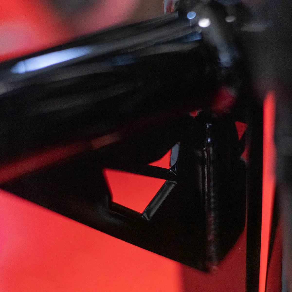 A black Softail Front Crash Bar designed for motorcycles, displayed installed on motorcycle., photo 9 of 10
