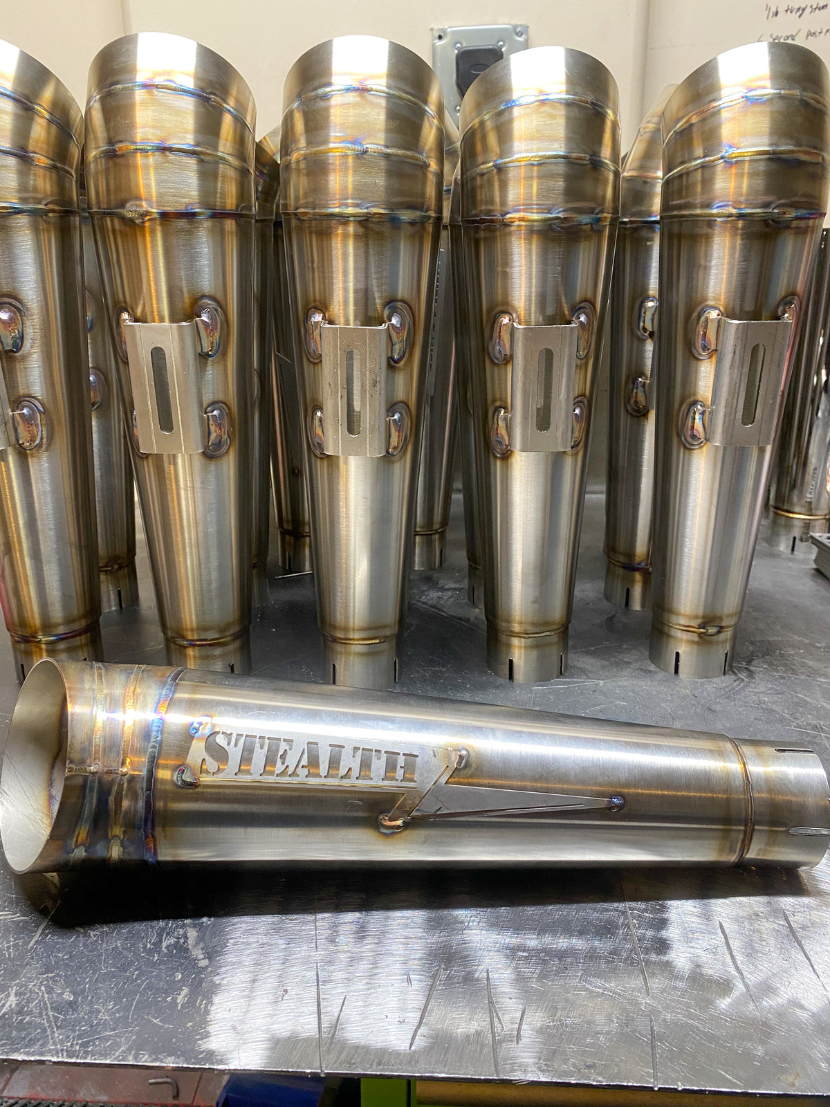 Stealth Pipes cone-style turnout mufflers – American-made stainless modular exhaust components, photo 6 of 8