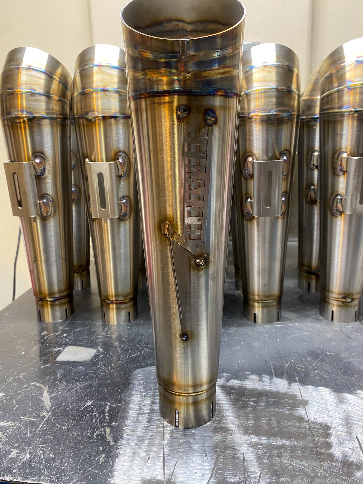 Stealth Pipes polished cone-style turnout mufflers – modular replacement for Stealth exhaust systems, photo 7 of 8