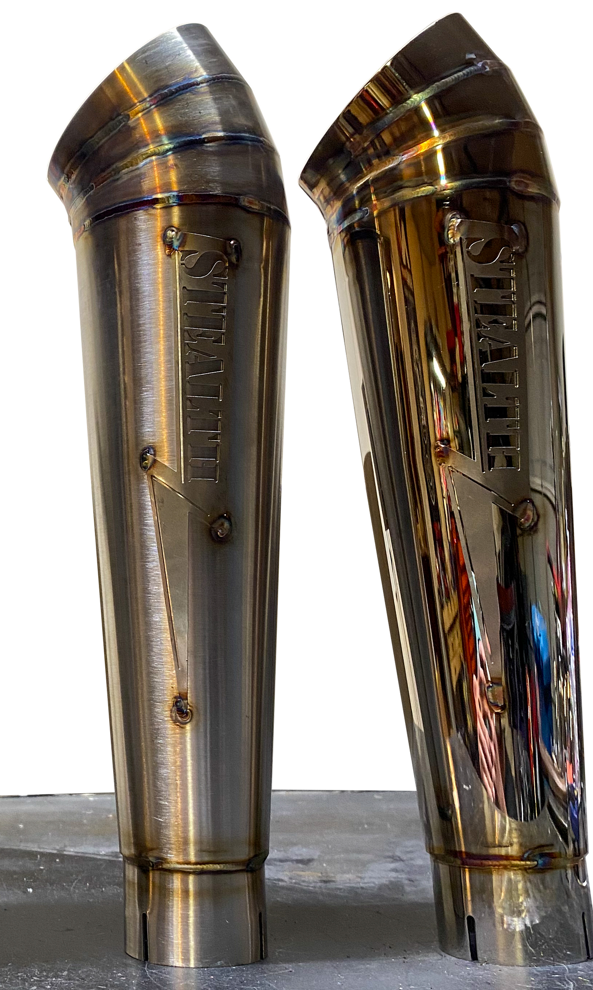 Stealth Pipes Cone-Style Turndown Muffler – The Streetsweeper, American-made stainless modular exhaust pair, photo 9 of 9