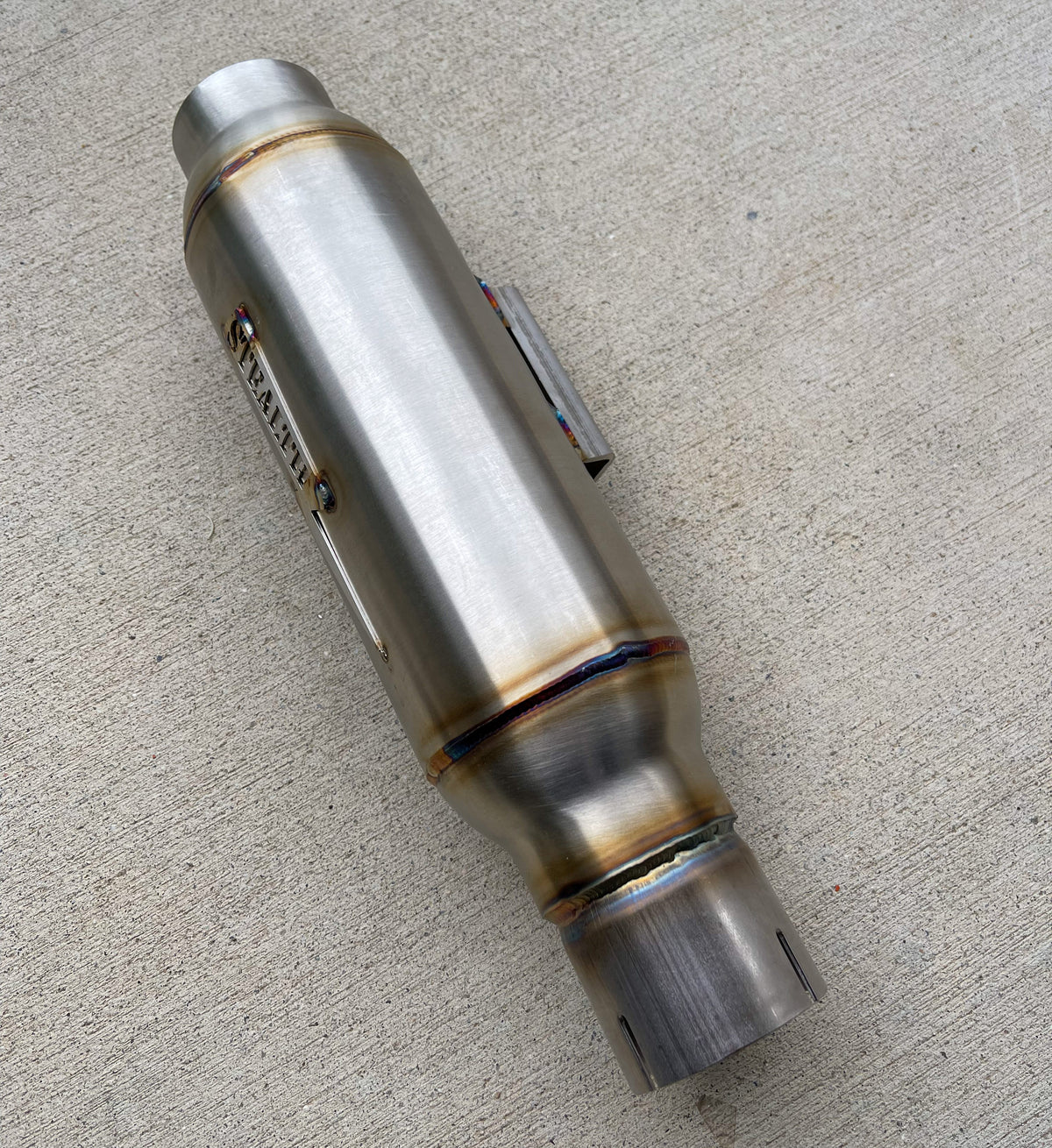 Stealth Pipes Pipe Bomb Muffler – polished stainless modular exhaust system, direct replacement fitment, photo 6 of 9