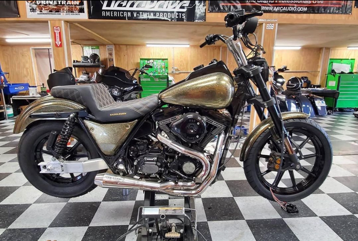 Harley FXR motorcycles with Stealth Pipes exhaust systems installed – stainless mufflers for 1985–1994 models, photo 5 of 9