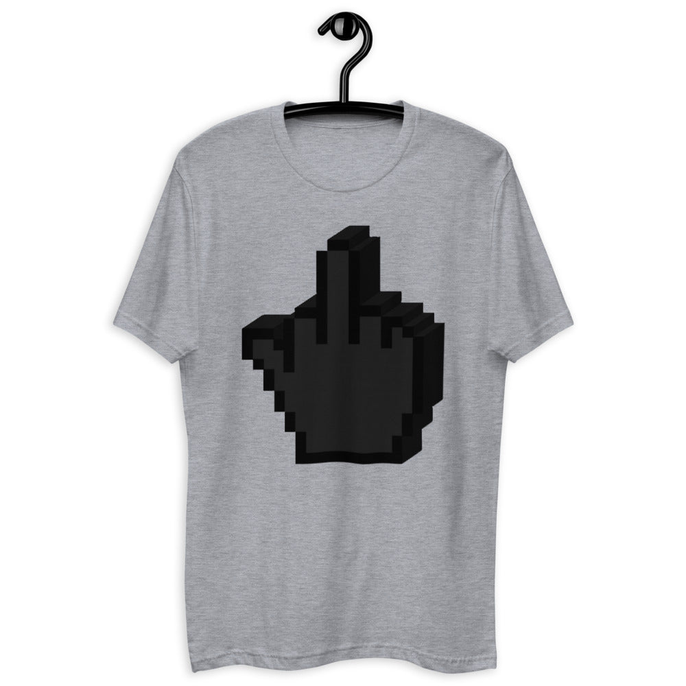 Heather grey No Really T-shirt with pixelated middle finger print on front, photo 5 of 8